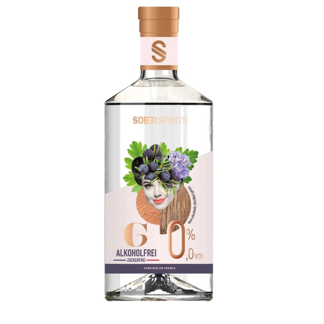 Alkoholfreie Gin-Alternative aus Wacholderbeer-Destillat von Sober Spirits – ideal für alkoholfreie Cocktails.