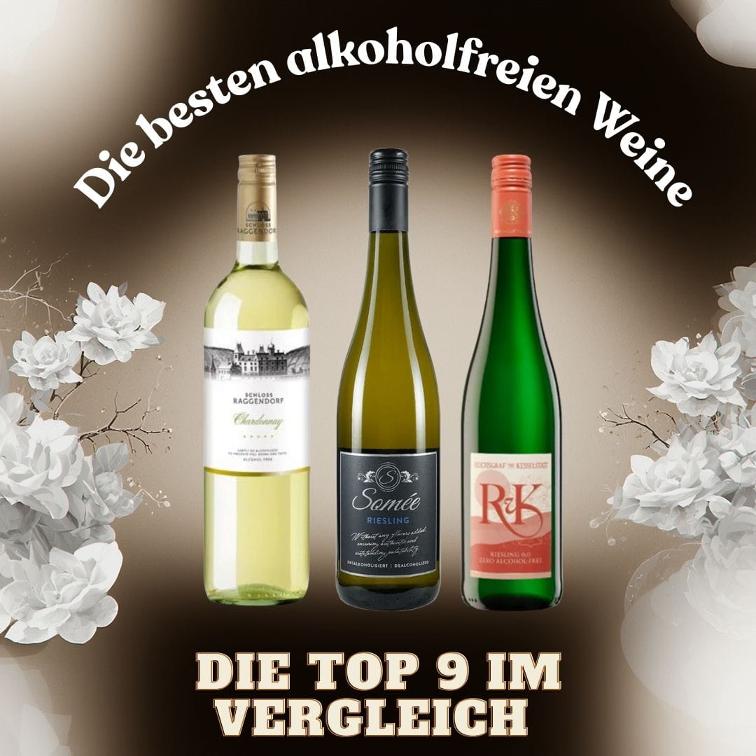 Drei alkoholfreie Weine als Testsieger 2026 im Vergleich