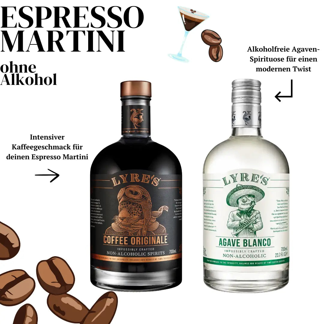 Alkoholfreies Espresso Martini Bundle mit Lyre's Coffee Originale und Lyre's Agave Blanco