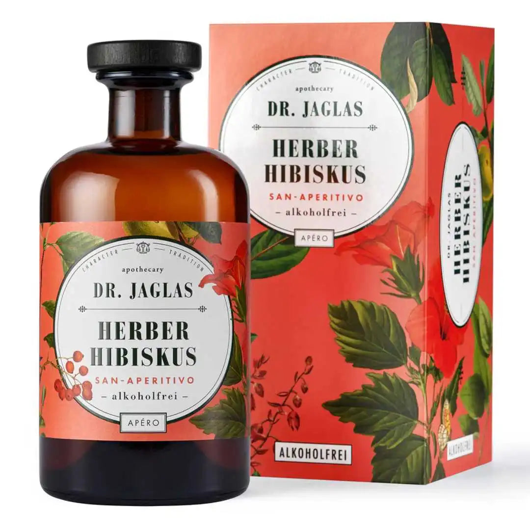 Alkoholfreier Aperitif Herber Hibiskus von Dr. Jaglas im Geschenkset