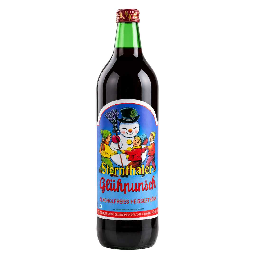 Sternthaler Glühpunsch alkoholfrei Flasche auf weißem Hintergrund