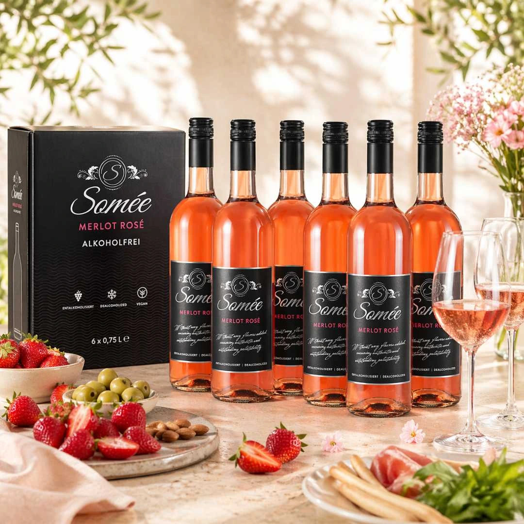 Somée Merlot Rosé alkoholfrei 6er Paket als sommerlicher Aperitif
