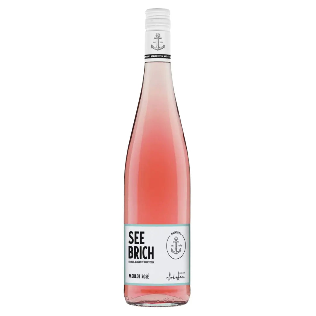 alkoholfreier Wein Rosé von Seebrich im Neutralen Hintergrund
