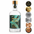 Alkoholfreie Gin-Alternative mit Wacholder und Zitrusnoten, Rebels 0.0 Botanical Dry als hochwertiges Produktfoto auf weißem Hintergrund mit prämierten Spirits-Auszeichnungen.