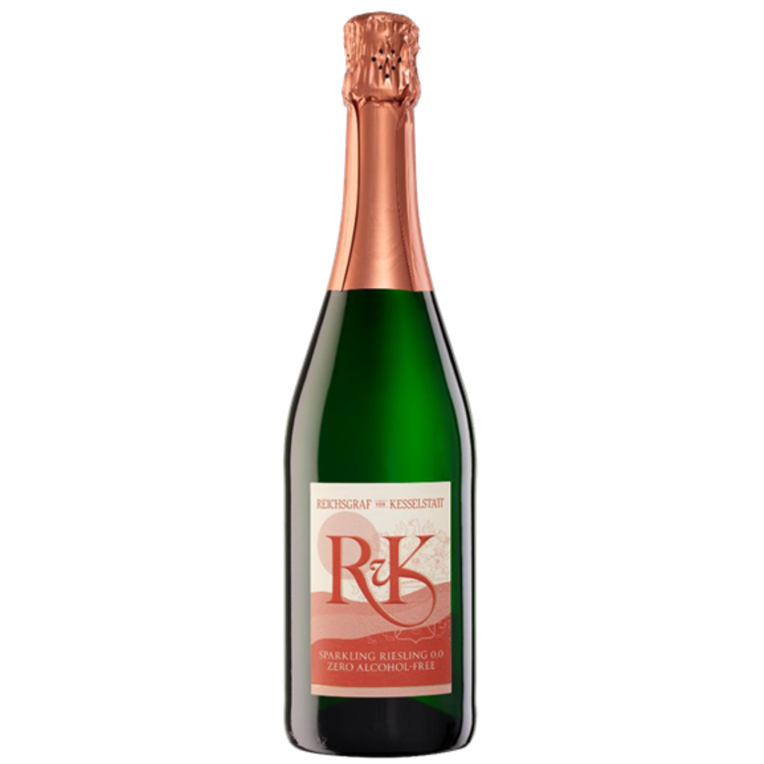 Reichsgraf von Kesselstatt Sparkling Riesling 0,0 alkoholfreie Schaumwein-Alternative in der Flasche mit Rosé-Kapsel